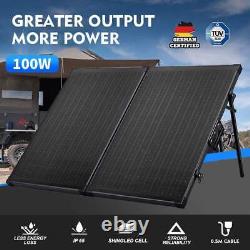 100 Watt 12 Volt Foldable Solar Panel Suitcase Portable RV Camping Solar Charger
