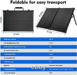 100 Watt 12 Volt Foldable Solar Panel Suitcase Portable RV Camping Solar Charger