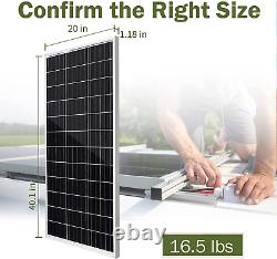 100 Watt 12V Monocrystalline Solar Panel with Solar Connectors, High Efficiency