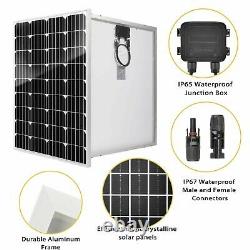 100 Watt Monocrystalline Solar Panel Kit With30A Regulator Battery Charging RV Car
