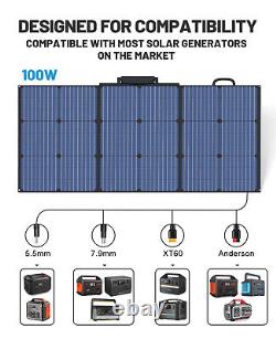 100 Watts Portable Solar Panel Kit 20V For Home Camping RV Marine Power Station