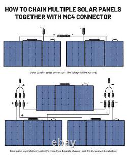 100 Watts Portable Solar Panel Kit 20V For Home Camping RV Marine Power Station