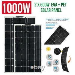 1000W 500 Watt Portable Monocrystalline Solar Panel 18V RV Car Battery Charger