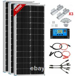 100W 12V Mono Solar Panel Kit 100Watt Home Caravan Camping Power Battery Charge