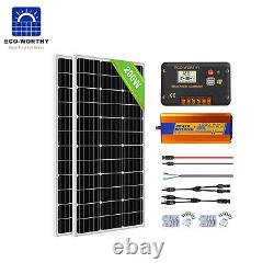100W 200W Watt 12V Solar Panel Kit Off Grid Inverter 100AH Deep Cycle Battery