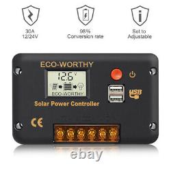 100W 200W Watt Solar Panel Kit 12Volt Battery Charge Controller RV Camper Boat