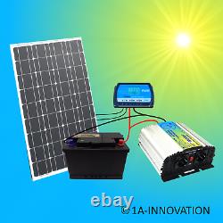100W Solar System Complete 220V + Battery 100Ah Panel 1000W Camping Watt Garden