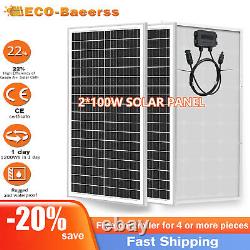 100W Watt 12V Monocrystalline Solar Panel Kit High Efficiency Off Grid Home RV
