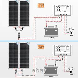 100W Watt 12V Monocrystalline Solar Panel Kit High Efficiency Off Grid Home RV