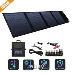 100w Watt Foldable Portable Solar Panel Kit Camping Battery Charge Power station