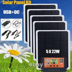 110 Watts Solar Panel Kit 100A 12V Battery Charger with Controller Caravan Boat