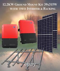 12.2 KW Ground Mount 39 x 315 Watt Solar Panels 2 Inverters & Racking