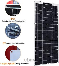 12 Volts 50 Watts Flexible Solar Panel Monocrystalline Portable Charger Power 12