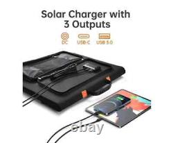 120 Watt Portable Solar Panel for Power Station, Foldable Solar Charger 4 Ports