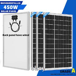 150W 300W 400W 600W Watt Solar Panel Mono 12V Battery Charger Home RV Off Grid