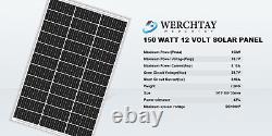 150W 300W 600W 1200W Watt Monocrystalline Solar Panel 12V Off Grid RV Boat Home
