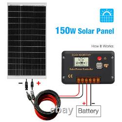 150W Watt Solar Panel Kit 12V 100A with 30A LCD Controller For RV Camping Marine