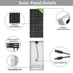 1600W 1200W 800W 600W 400W 200W Watt Solar Panel Kit For Home RV Marine Shed US