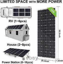 1600W 1200W 800W 600W 400W 200W Watt Solar Panel Kit For Home RV Marine Shed US