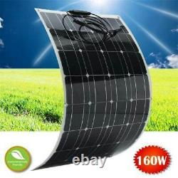 160Watt Solar Panel flexible Photovoltaic Home Roof boat Car 18V battery Charger