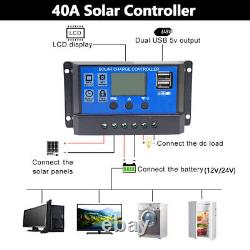 180 Watts Solar Panel Kit 40A 18V Battery Charger Controller Caravan Boat RV US