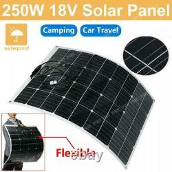 18V 250W Watt Flexible Solar Panel Module Battery Charger Kit Outdoor Waterproof