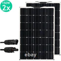 2-150Watt 18Volt Solar Panel 300W 18V Off Grid Power Charge RV Boat Home Garden