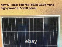 2- 215 Watt 12 Volt Battery Charger Solar Panel Off Grid RV Boat 430 watt total