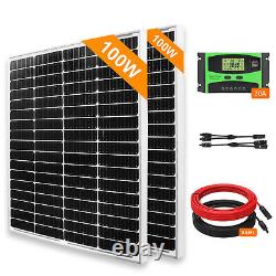200 Watt 12 Volt Monocrystalline Solar Panel Starter Kit PWM for Camper RV Boats