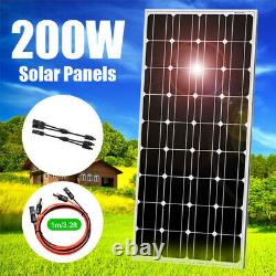 200 Watt 200W Monocrystalline Solar Panel Kit 18V RV Boat Off Grid 23% Transform