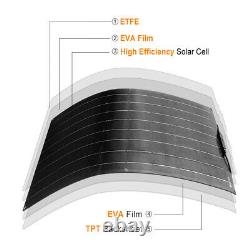 200 Watt ETFE 2pcs 100w Flexible Solar Panel Mono for 12V Battery RV Boat Charge