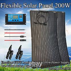 200 Watt Flexible Solar Panel Monocrystalline Kit 12V Charger 20A Controller Car