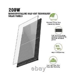 200 Watt Solar Panel, 25% High-Efficiency Monocrystalline PV Module, 9BB Cell