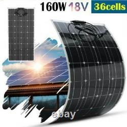 200 Watt Solar Panel Kit with Solar Charge Controller 12V RV Boat Off Grids US