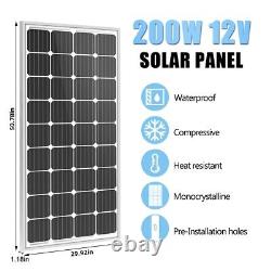 200 Watts Mono Solar Panel 21.9% High Efficiency For 12 Volts Charger RV Home