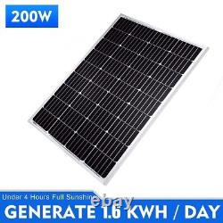 200 Watts Mono Solar Panel Work with 12 Volts Charger for RV Camping Home Boat
