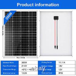 200 Watts Solar Panel 12 Volt Mono PV Module Power Charger for RV Marine Camper