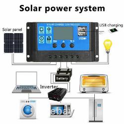 200 Watts Solar Panel Kit+ 100A 12V Battery Charger Controller RV Off Grid