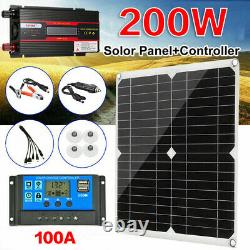200 Watts Solar Panel Kit 100A 12V Battery Charger with Controller+6000W Inverters