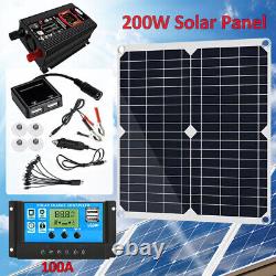 200 Watts Solar Panel Kit 12V 100A Battery Charger Controller + 6000W Inverter