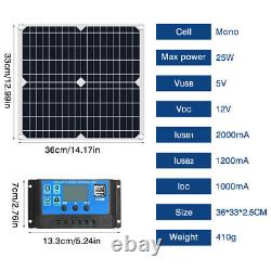 200 Watts Solar Panel Kit Inverter Module Battery Charger Caravan Boat RV Grid
