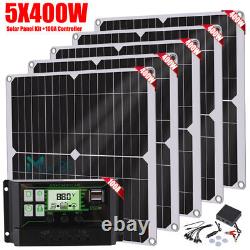 2000 Watts Solar Panel Kit 100A 12V Battery Charger with Controller Caravan Boat