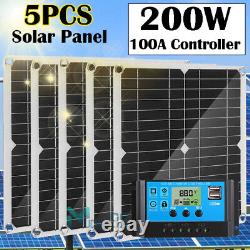 2000Watts Solar Panel Kit 100A 12V Battery Charger with Controller Caravan Boat US