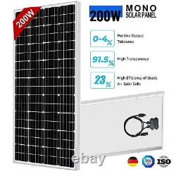 200W 12V Mono Solar Panel 200 Watt Off-Grid Power Home RV Camping Trailer Boat