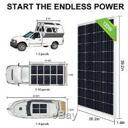 200W 240W Watt 12Volt 2-120W Solar Panel Kit Battery Charge For RV Trailer Home