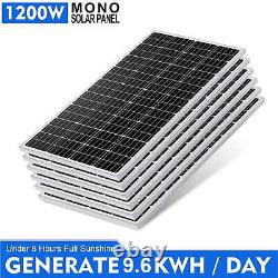200W 400W 600W 800W 1000W Watts Monocrystalline Solar Panel RV Home Roof Boat