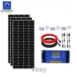 200W 400W 600W 800W Watt Solar Panel Kit for Battery Charge & Controller Home RV