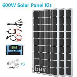 200W 400W 600Watt Solar Panel Kit 12V Mono Charging Off-Grid Battery Home boat