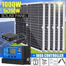 200W 400W 900W 1500Watt 12V Monocrystalline Solar Panel Home RV Camping Off Grid