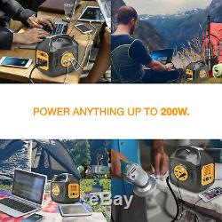 200W Portable Power Station with Options of SunPower 50-watt Flexible Panel
